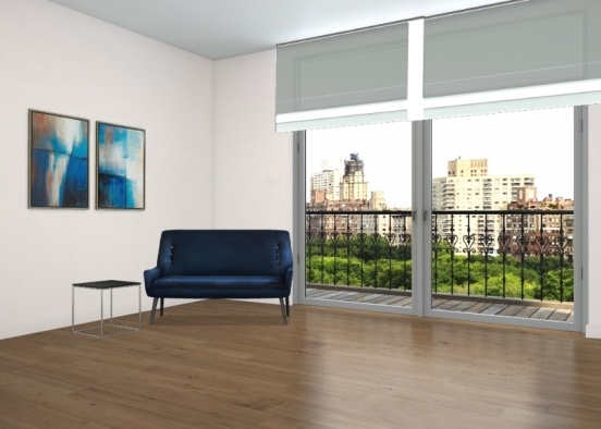 Blue Livingroom Design Rendering