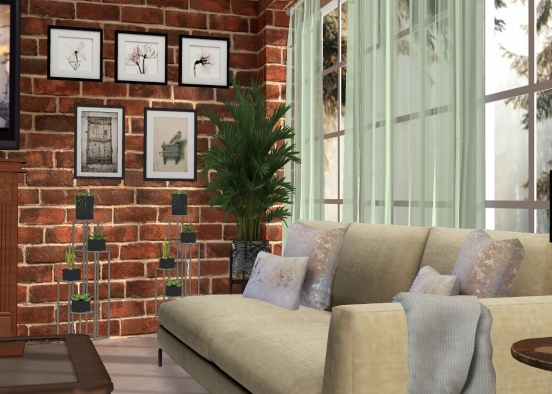 Stylish sitting room Design Rendering