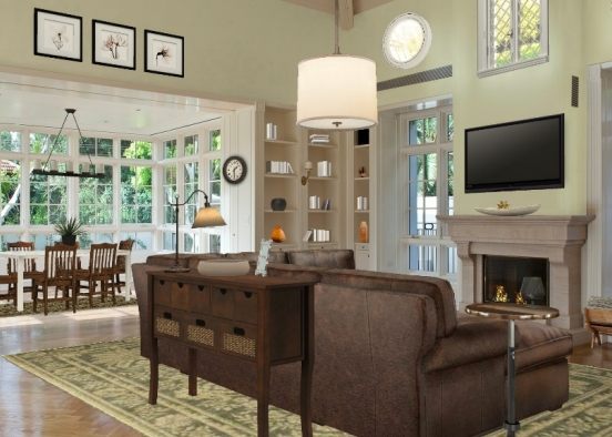 Rustic living room Design Rendering