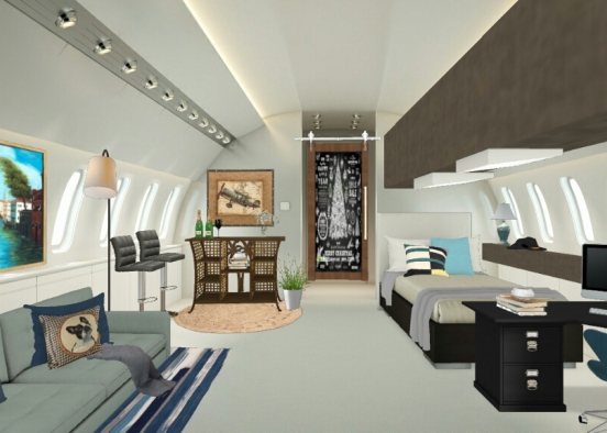 Jetplane living Design Rendering