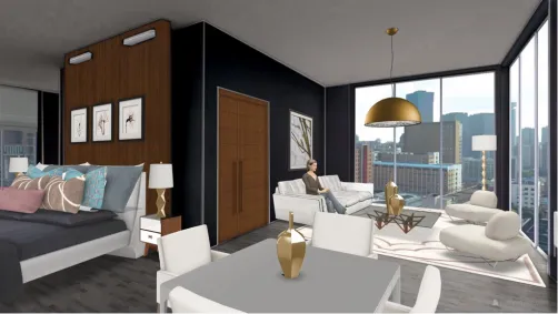 boutique wooden black suite.