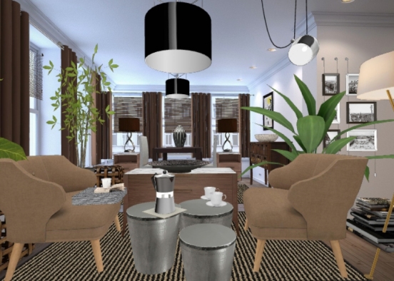 Lounge/Dining room Design Rendering