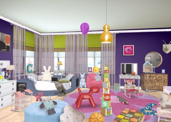 Kids Room Design Rendering