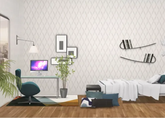 modern city bedroom  Design Rendering