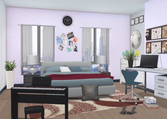Teen's Bedroom Design Rendering