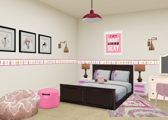 Room pink Design Rendering