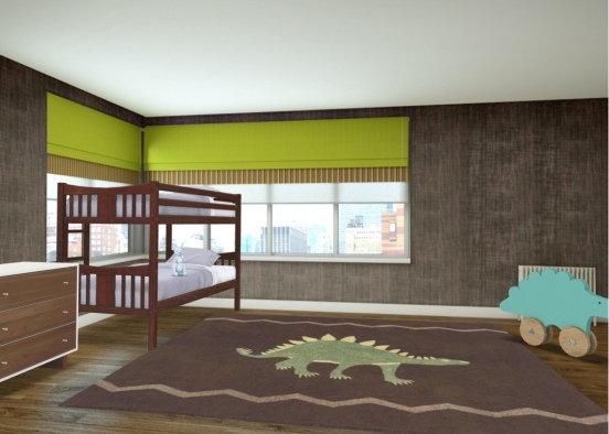 Dinosaur Bedroom Design Rendering
