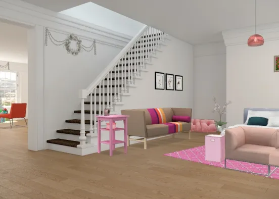 Christmas and pink room Design Rendering