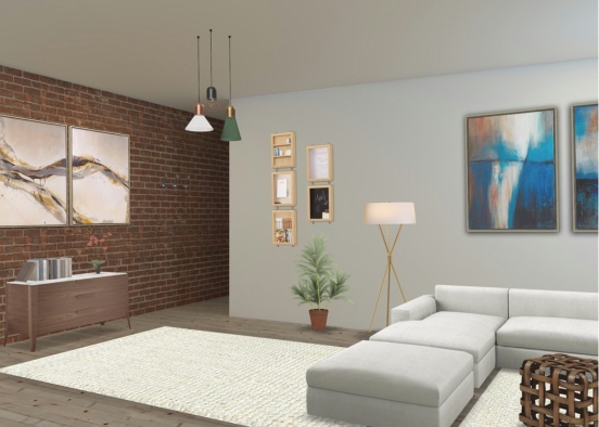 Entry living room Design Rendering