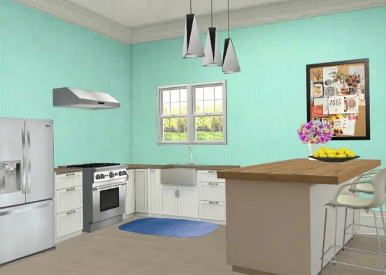 Clean and airy kitchen Design Rendering