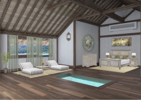 Resort bedroom Design Rendering
