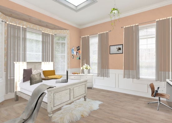 Peach bedroom:) Design Rendering
