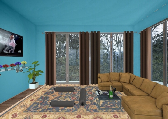 my modern livig room Design Rendering