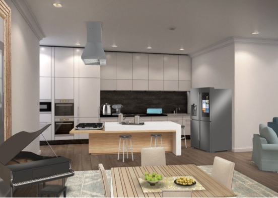 Kitchen living and dining  Design Rendering