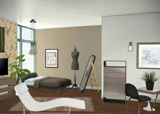 Single bedroom Design Rendering