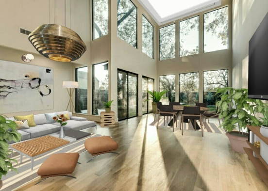 Welcoming Living Room Design Rendering