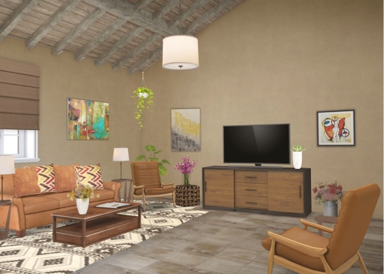 Southwestern Livingroom  Design Rendering