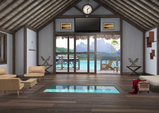 Comfortable Vacation Room Design Rendering