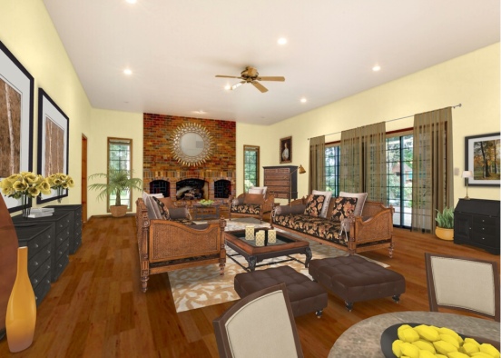 Gentry Living Room Design Rendering