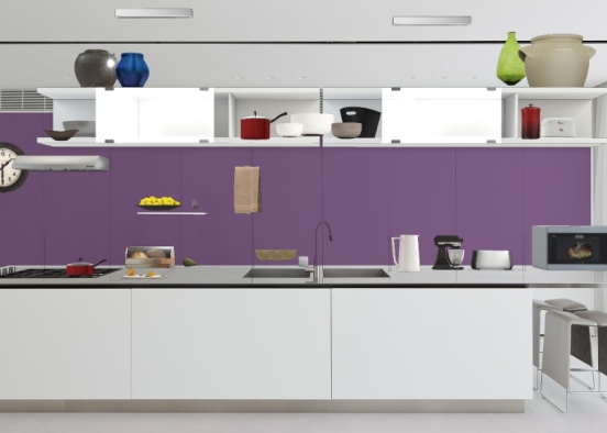 Modular simple kitchen  Design Rendering