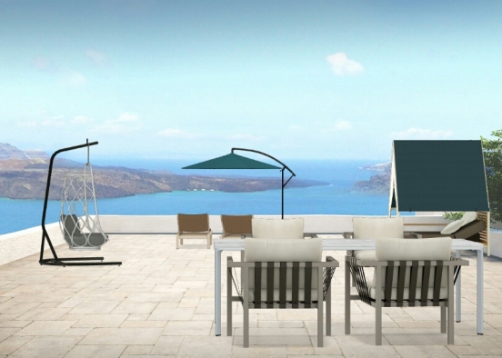 Terrasse vue sur méditerrané Design Rendering