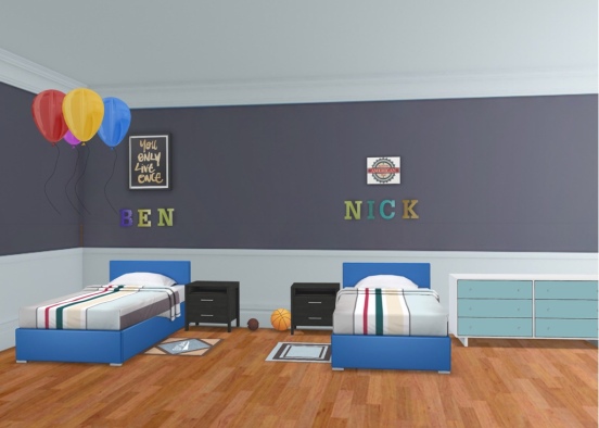 Ben and nicks room Design Rendering