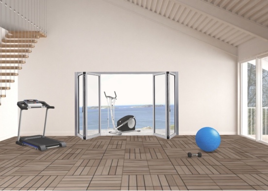 Workout With Beach View Design Rendering