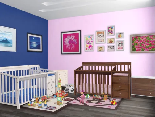 baby boy and girl room