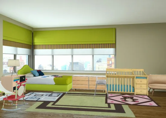Room brother and sister Design Rendering