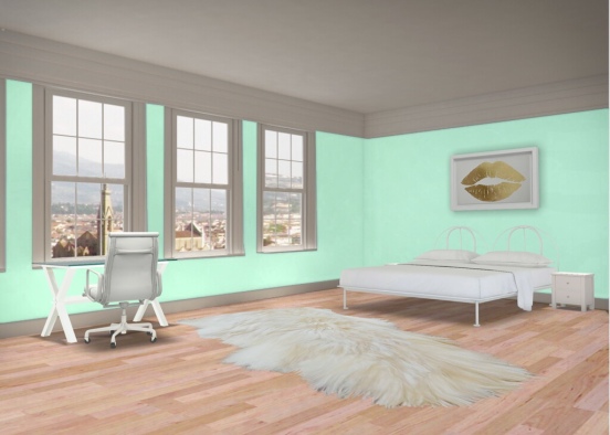 Mint bedroom Design Rendering