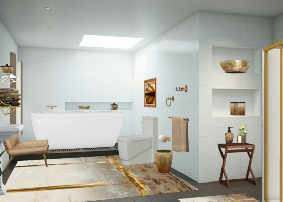 Bronze bathroom  Design Rendering