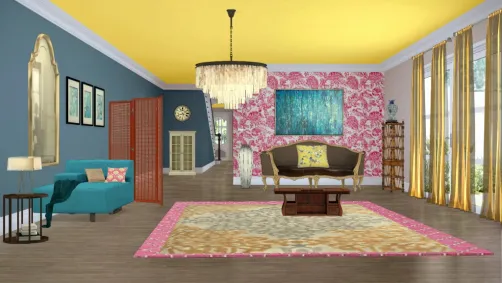 French chateau/chinoiserie/bright 
