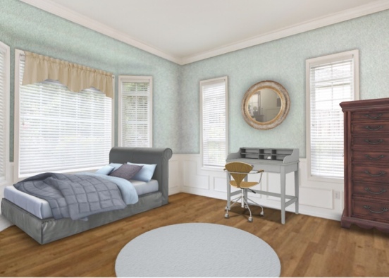 shabby chic bed room Design Rendering