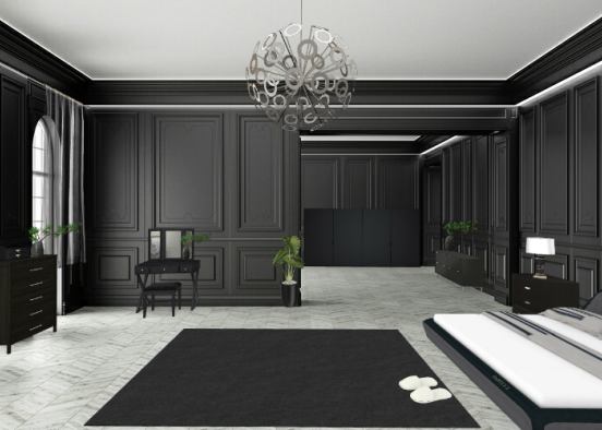 Black Room Design Rendering