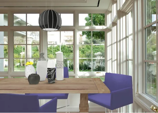 small modern dining room Design Rendering