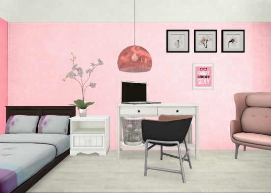 Chambre rose 🥀 Design Rendering