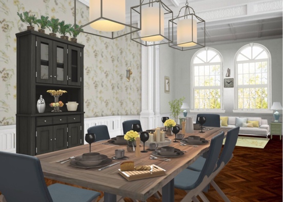 Victorian dining Design Rendering