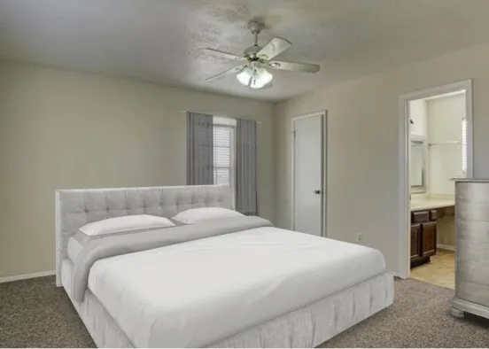 Bedroom gray with carpet Design Rendering