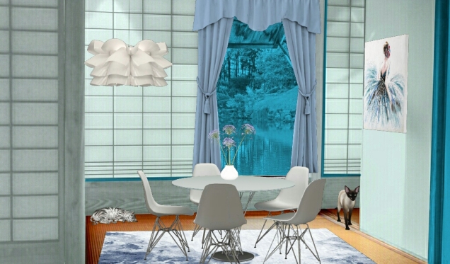 Blue and white Dining Room