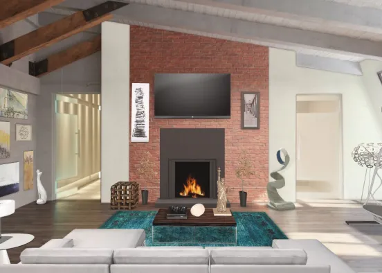 Classy modern living room Design Rendering