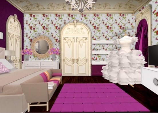 bedroom beautiful desing with a wedding dress Design Rendering