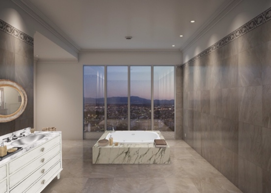 Salle de bains luxe Design Rendering