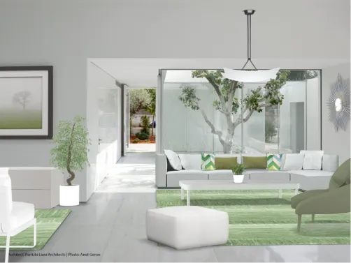 Modern Green Family Room