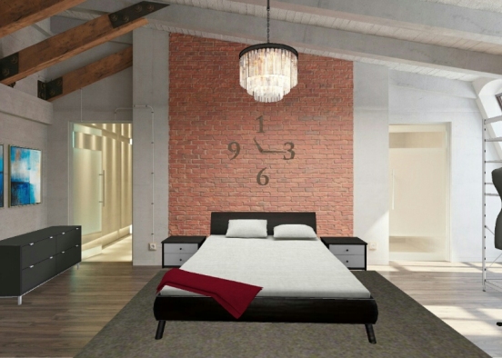 1 camera da letto Design Rendering