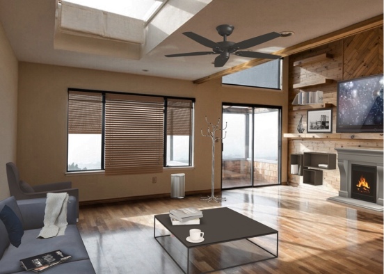 Simple & elegant living room Design Rendering