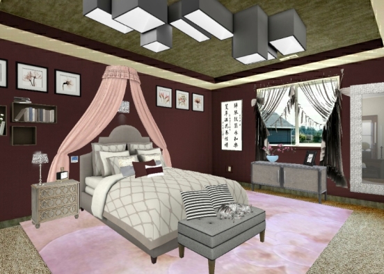 Luxury bed room Design Rendering