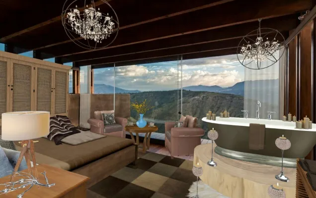 Luxury Ski hotel and spa enjoying the luxury on the mountains.