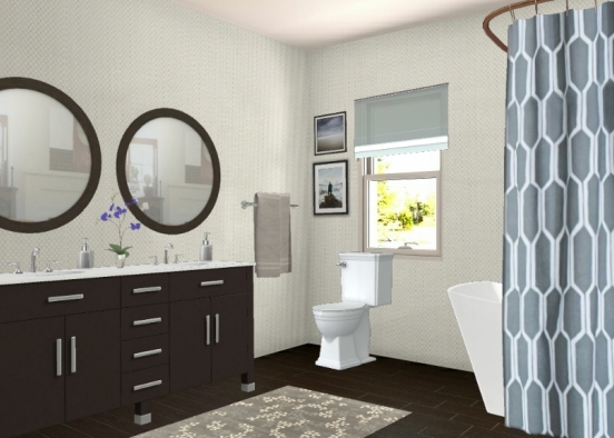 Coastal bathroom Design Rendering
