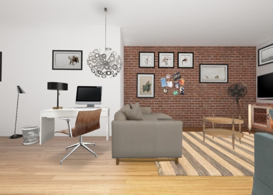 Family sweet living room Design Rendering
