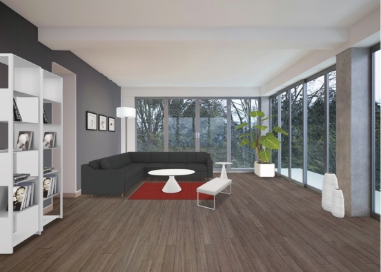 Bright forest living room Design Rendering